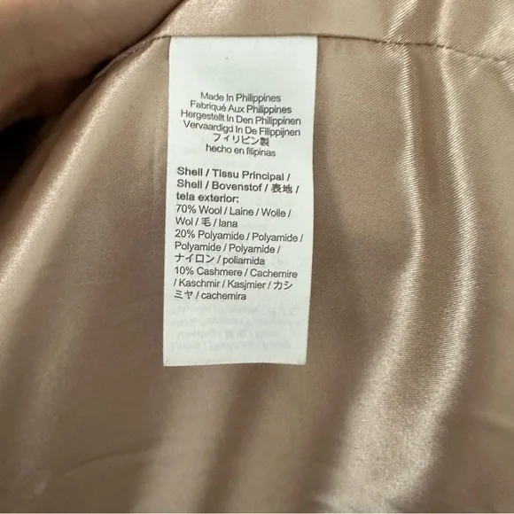 J. Crew Double-breasted Topcoat Trench Italian Wool-Cashmere Tan Plus Size 18 - Picture 8 of 10